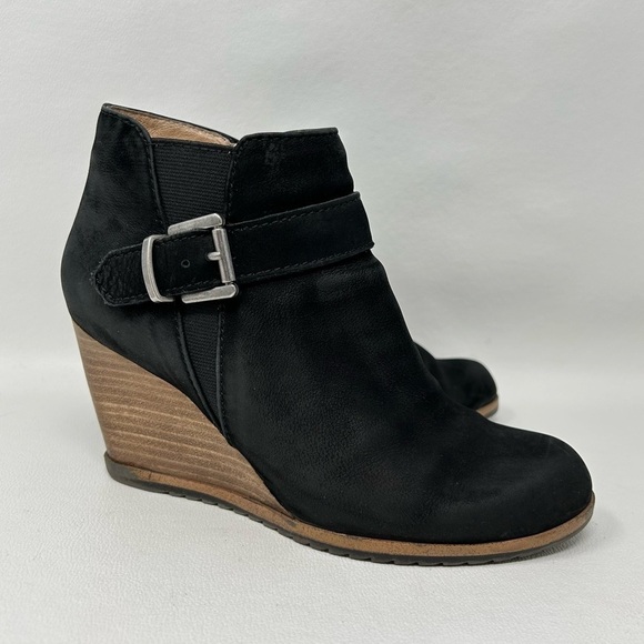 Caslon Black Suede Side Zip Wedge Heel Ankle Bootie Boots, Women’s EU 36M - Picture 1 of 12